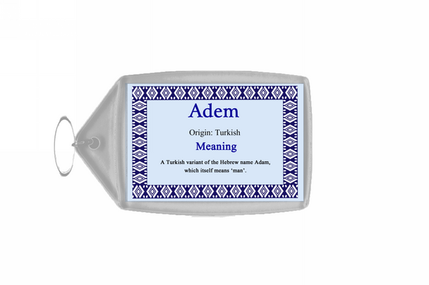 Adem Personalised Name Meaning Keyring
