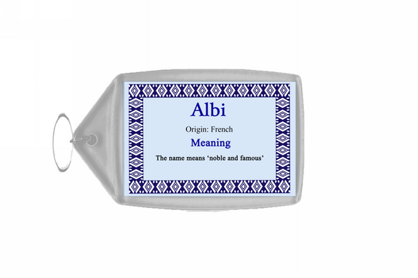 Albi Personalised Name Meaning Keyring