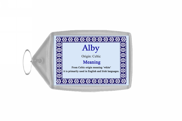 Alby Personalised Name Meaning Keyring