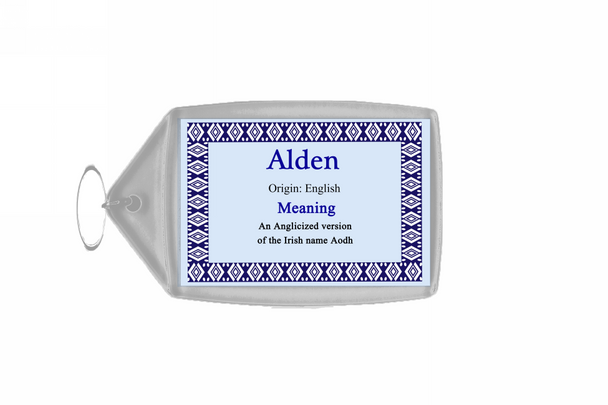 Alden Personalised Name Meaning Keyring