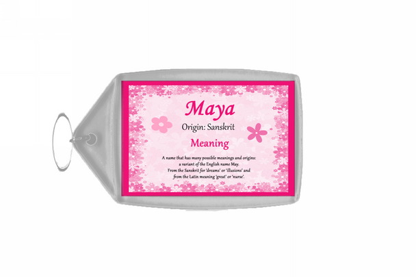 Maya Personalised Name Meaning Keyring