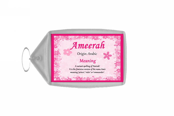 Ameerah Personalised Name Meaning Keyring