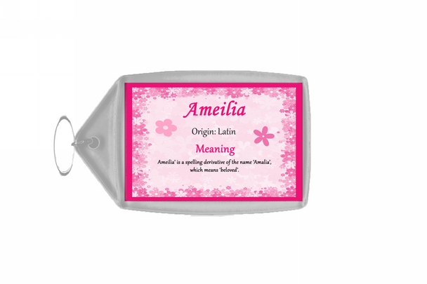 Ameilia Personalised Name Meaning Keyring