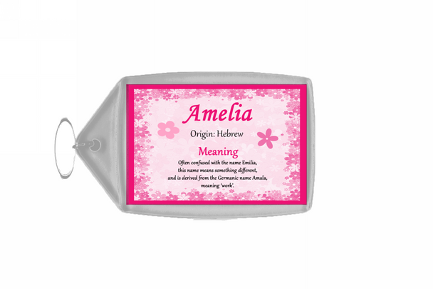 Amelia Personalised Name Meaning Keyring