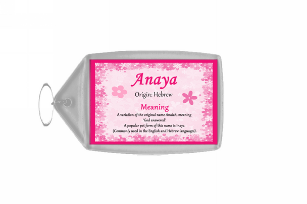 Anaya Personalised Name Meaning Keyring