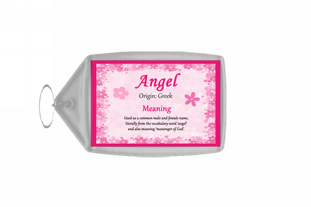 Angel Personalised Name Meaning Keyring