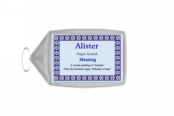 Alister Personalised Name Meaning Keyring