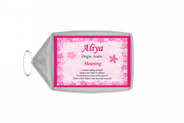 Aliya Personalised Name Meaning Keyring