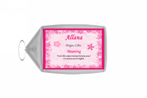 Allana Personalised Name Meaning Keyring