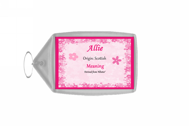 Allie Personalised Name Meaning Keyring