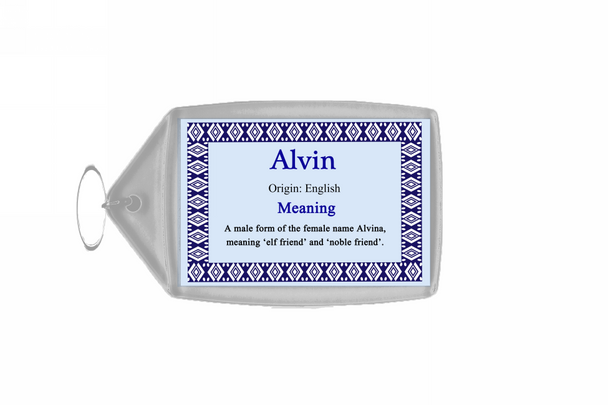 Alvin Personalised Name Meaning Keyring