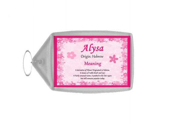 Alysa Personalised Name Meaning Keyring