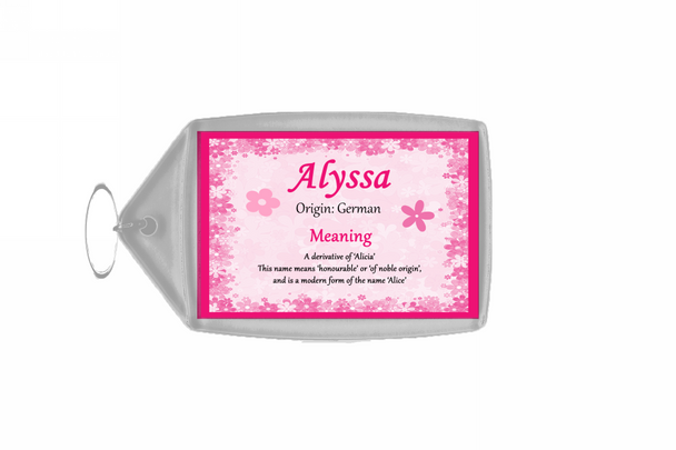 Alyssa Personalised Name Meaning Keyring