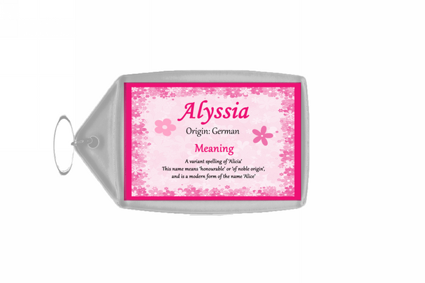 Alyssia Personalised Name Meaning Keyring