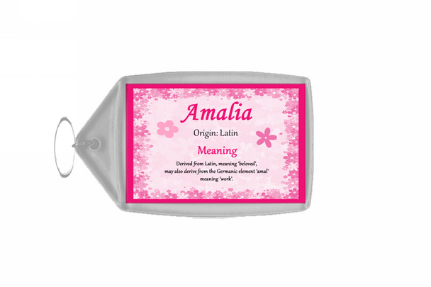 Amalia Personalised Name Meaning Keyring