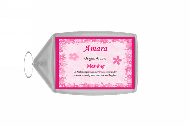 Amara Personalised Name Meaning Keyring