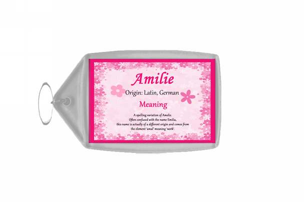 Amilie Personalised Name Meaning Keyring