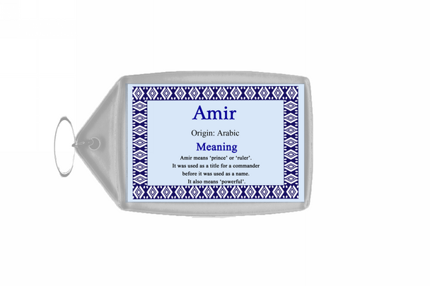 Amir Personalised Name Meaning Keyring