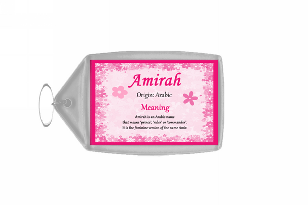 Amirah Personalised Name Meaning Keyring