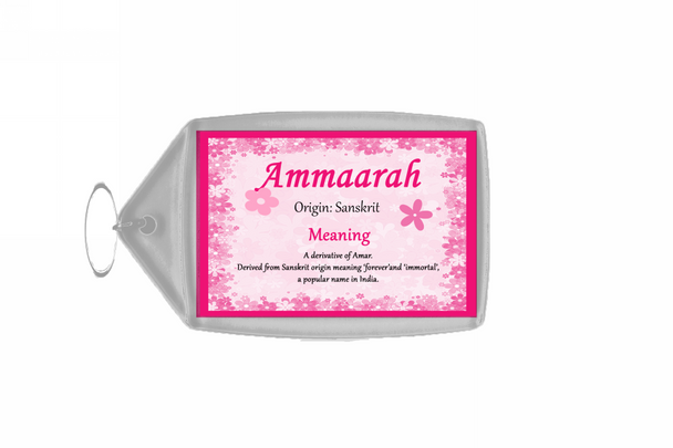 Ammaarah Personalised Name Meaning Keyring