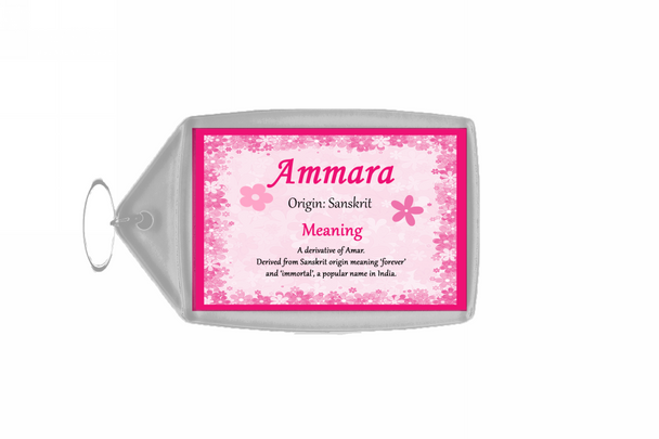 Ammara Personalised Name Meaning Keyring