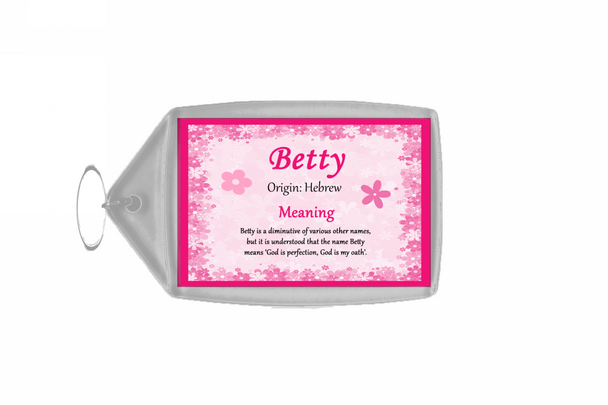Betty Personalised Name Meaning Keyring