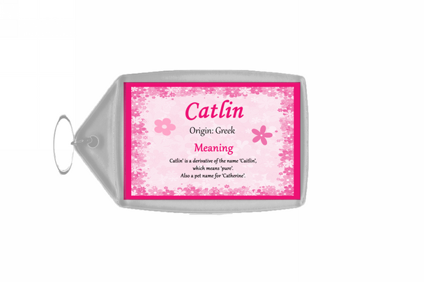 Catlin Personalised Name Meaning Keyring