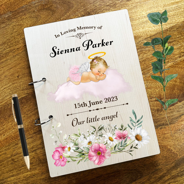 Blonde Hair Baby Girl Sympathy In Loving Memory Funeral Condolence Guest Book