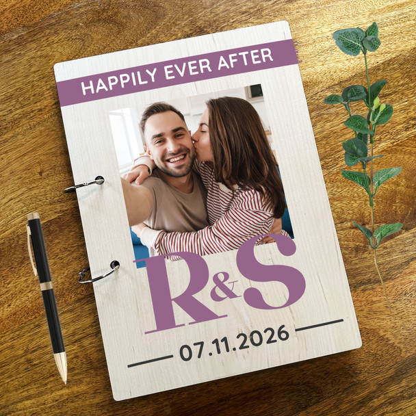 Wood Happily Ever After Photo Album Wedding Day Memories Keepsake Book