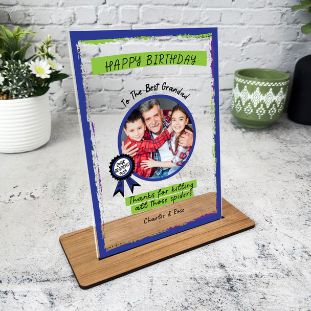 Grandfather Birthday Gift Best Grandad Ever Photo Personalised Acrylic Plaque