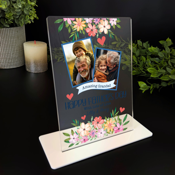 Grandfather Fathers Day Gift Amazing Grandad Photo Personalised Acrylic Plaque