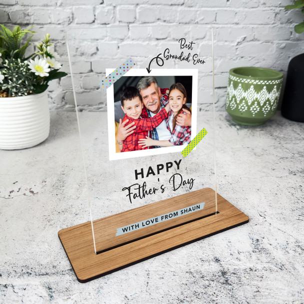 Grandfather Fathers Day Gift Best Grandad Photo Personalised Acrylic Plaque