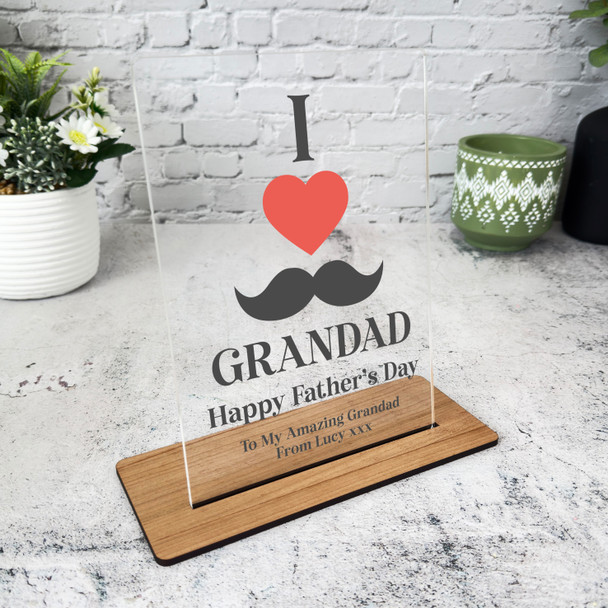 Grandfather Fathers Day Gift Love You Grandad Personalised Acrylic Plaque