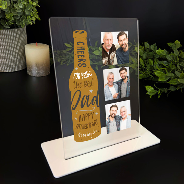 Cheers Best Dad Beer Photo Father's Day Gift Personalised Acrylic Plaque