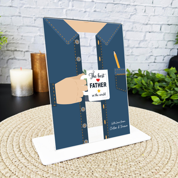 Fathers Day Gift The Best Father Mug Personalised Acrylic Plaque