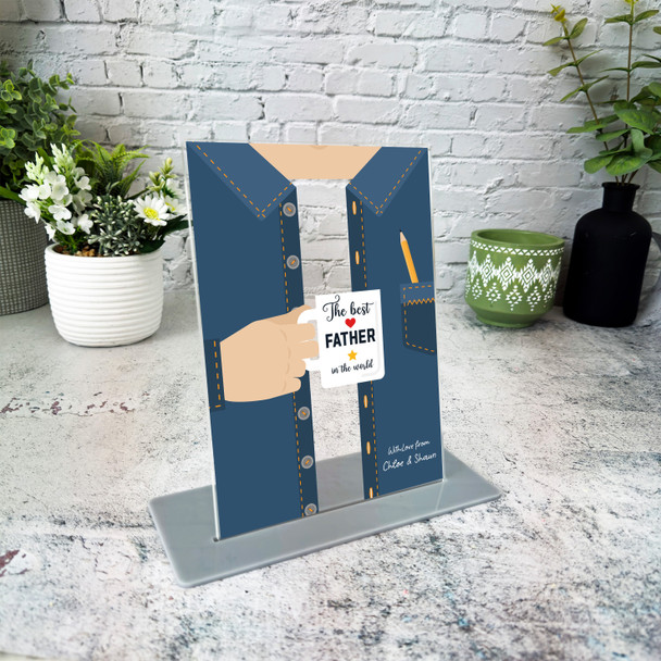 Fathers Day Gift The Best Father Mug Personalised Acrylic Plaque