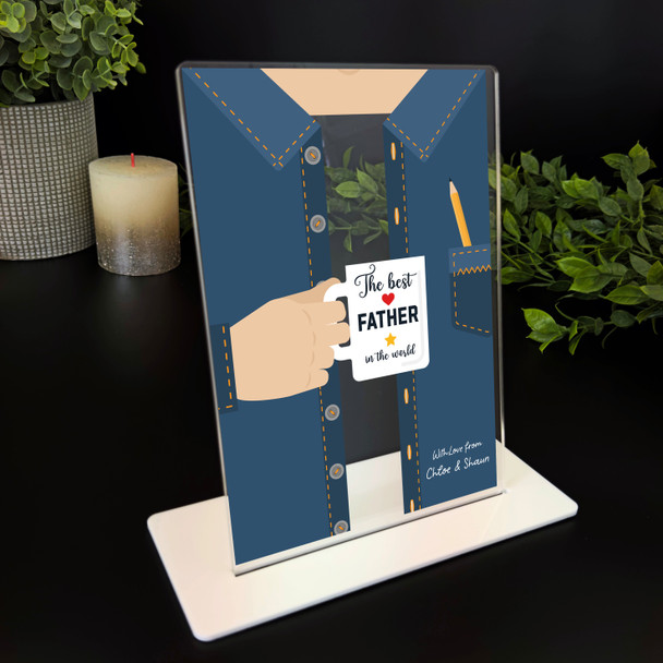 Fathers Day Gift The Best Father Mug Personalised Acrylic Plaque
