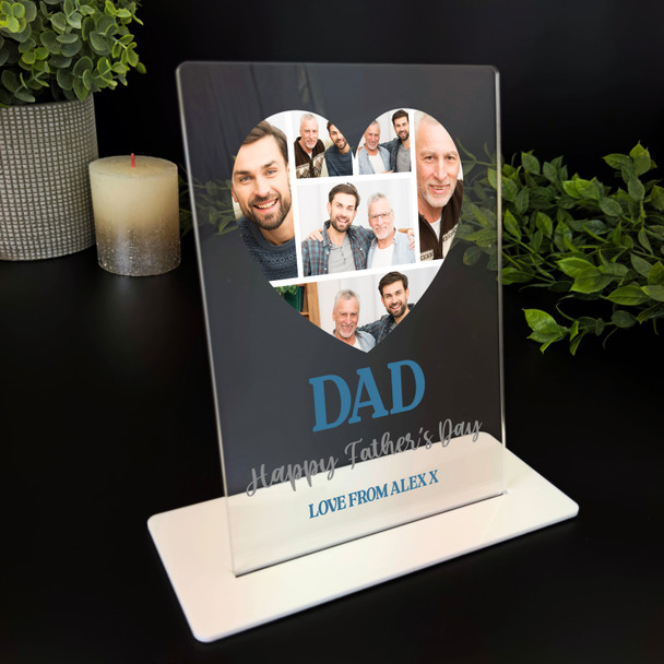 Dad Heart Photo Father's Day Gift Personalised Acrylic Plaque