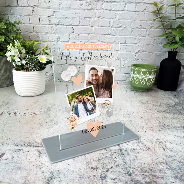 Wedding Anniversary Gift Photo Balloons Personalised Acrylic Plaque