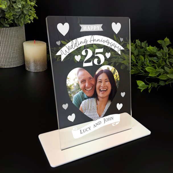 25th Wedding Anniversary Photo Gift Personalised Acrylic Plaque