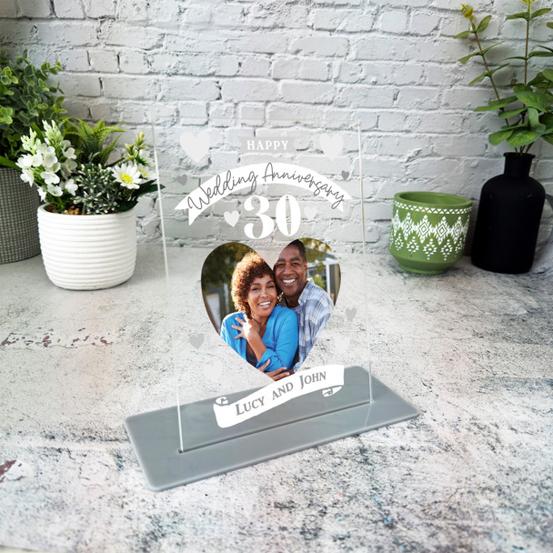 30th Wedding Anniversary Photo Gift Personalised Acrylic Plaque