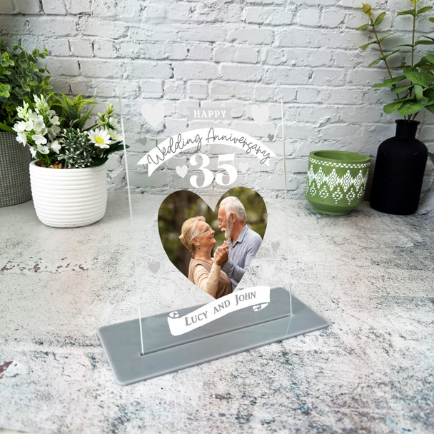 35th Wedding Anniversary Photo Gift Personalised Acrylic Plaque