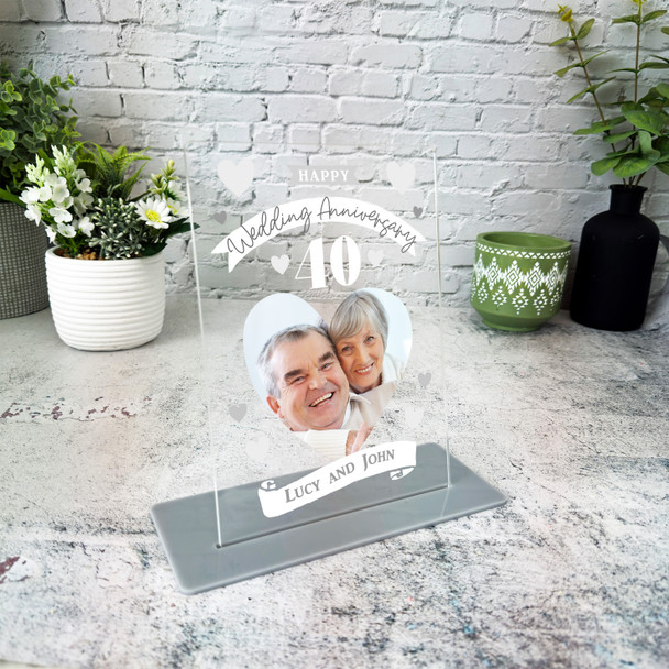 40th Wedding Anniversary Photo Gift Personalised Acrylic Plaque