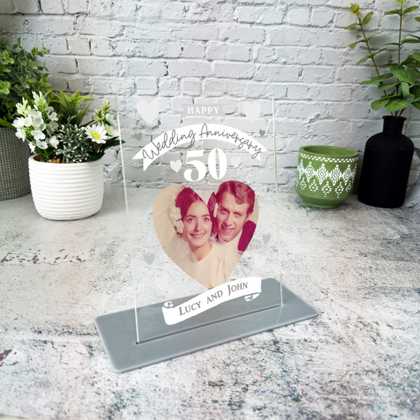 50th Wedding Anniversary Photo Gift Personalised Acrylic Plaque