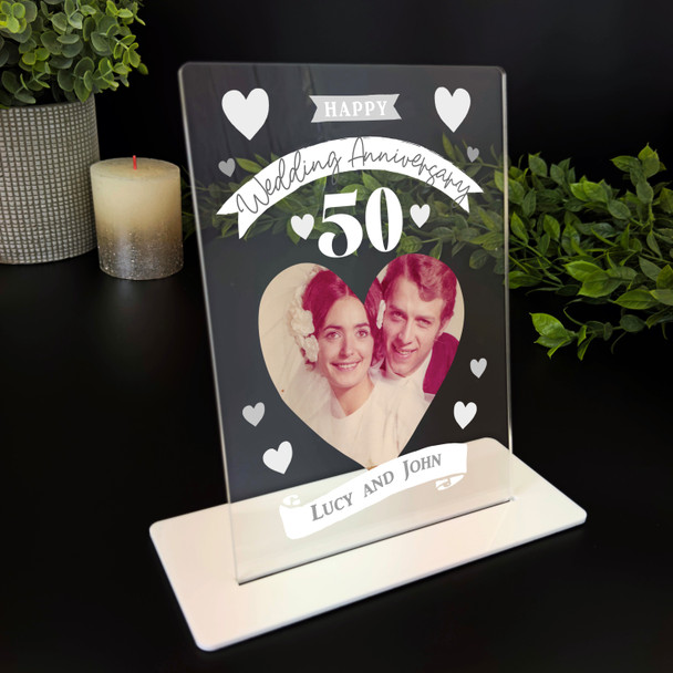 50th Wedding Anniversary Photo Gift Personalised Acrylic Plaque