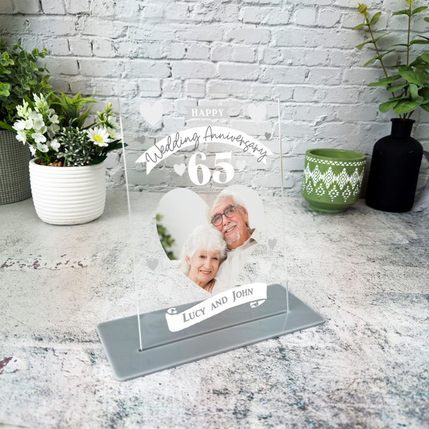 65th Wedding Anniversary Photo Gift Personalised Acrylic Plaque