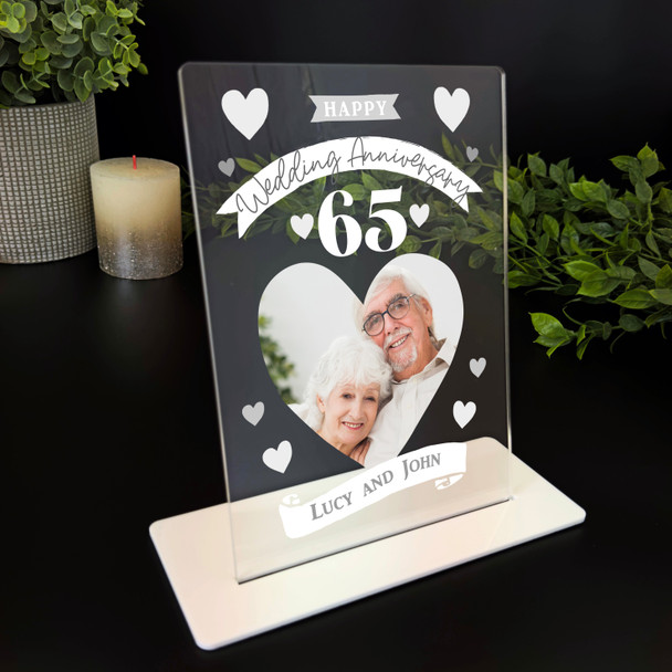 65th Wedding Anniversary Photo Gift Personalised Acrylic Plaque