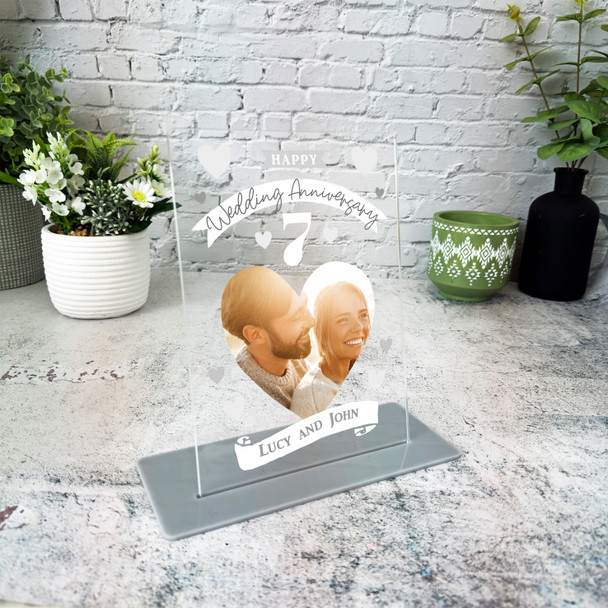 7th Wedding Anniversary Gift Photo Personalised Acrylic Plaque