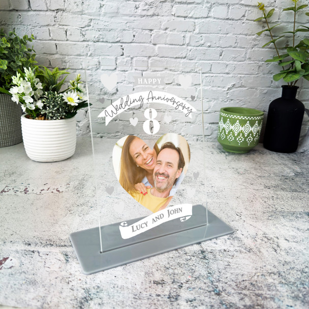 8th Wedding Anniversary Photo Gift Personalised Acrylic Plaque