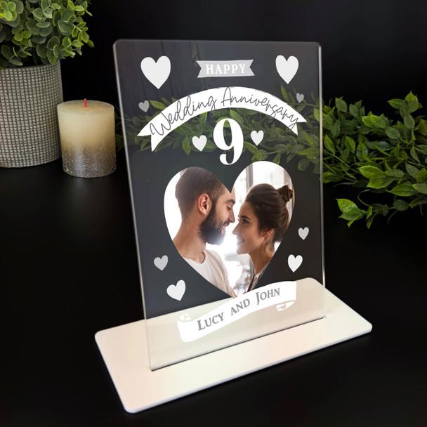 9th Wedding Anniversary Photo Gift Personalised Acrylic Plaque